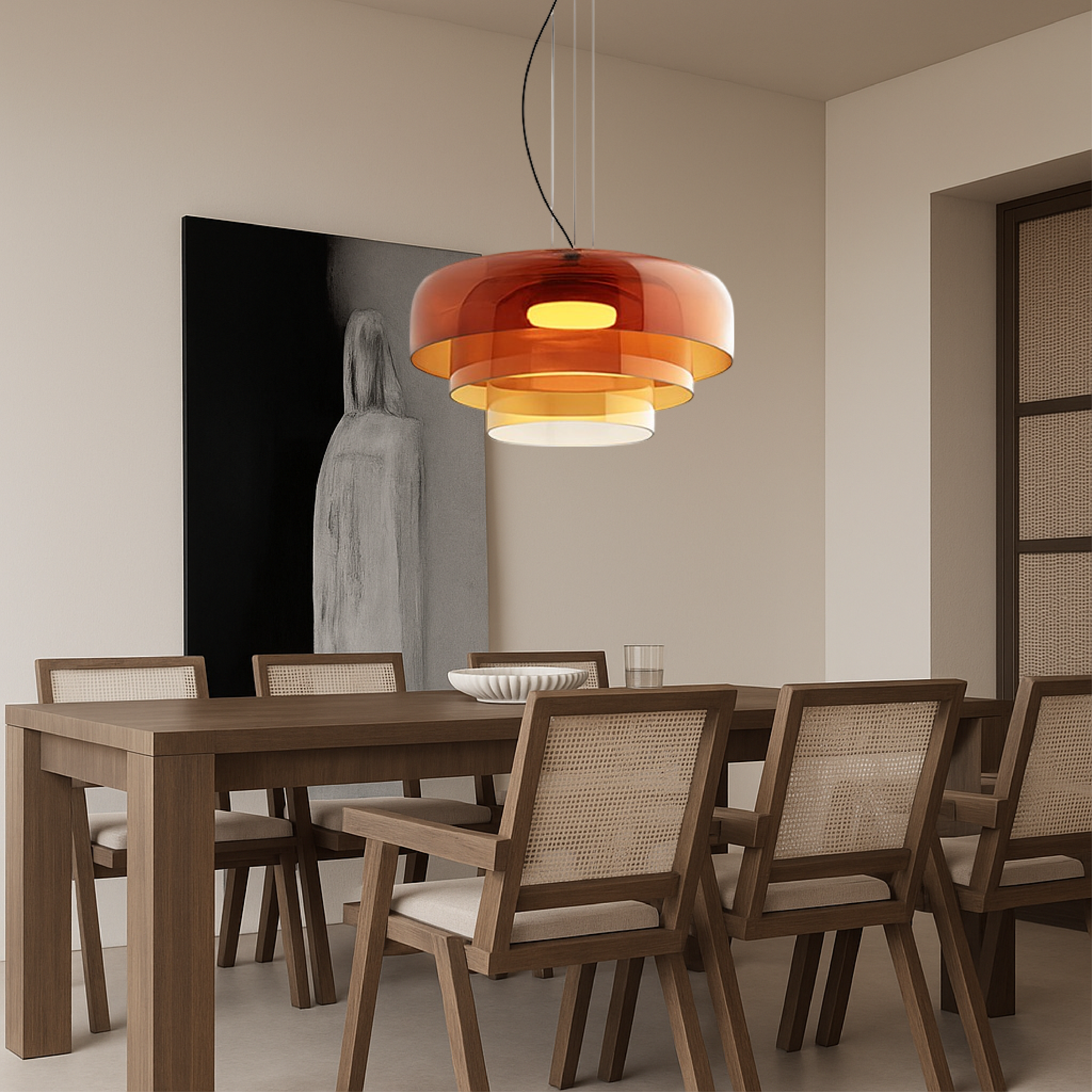 Glass pendant lamp
