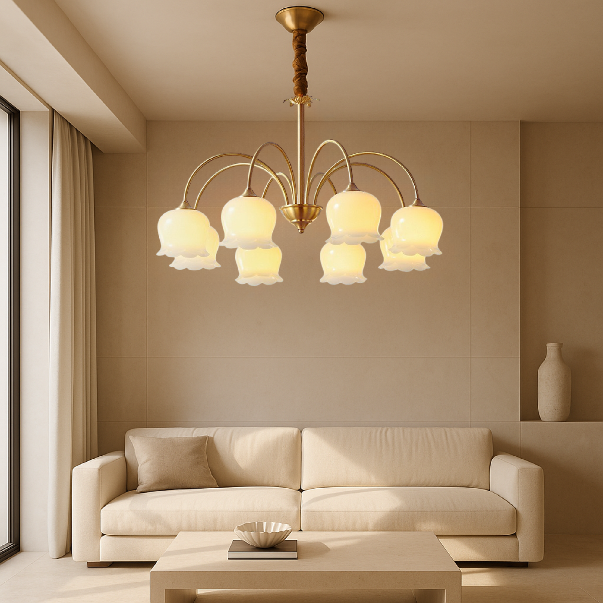 French copper chandelier