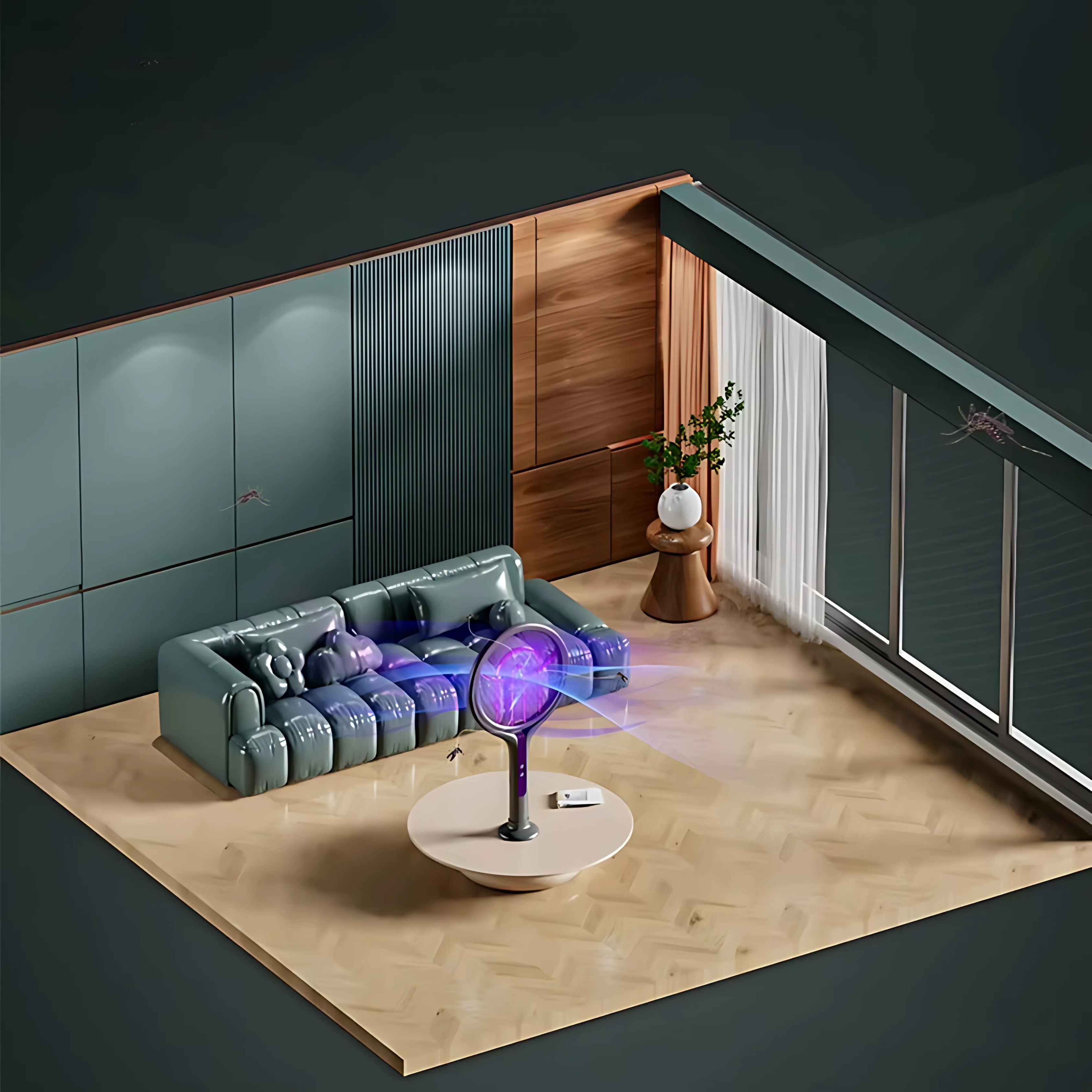 Raquette Anti-Insectes Électrique -en- - Lampe UV Piège - Triple Protection - Usage Intérieur Extérieur