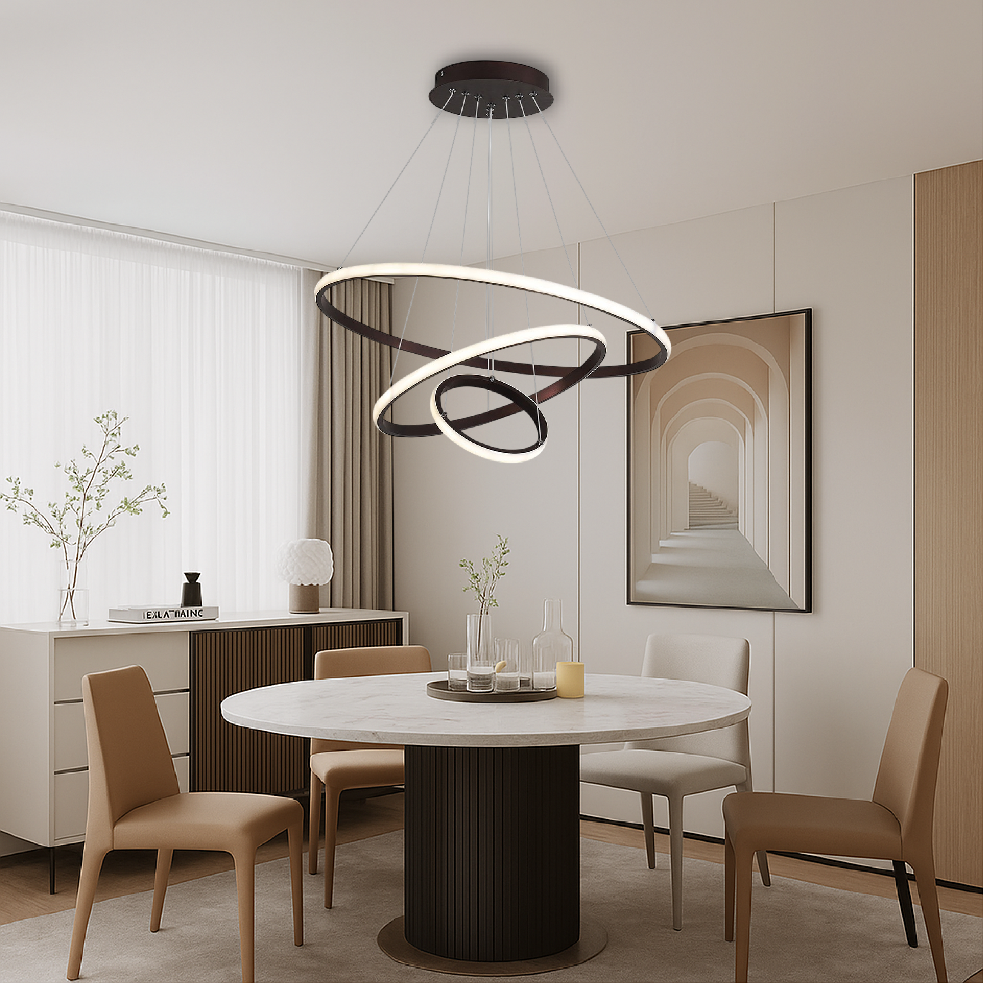 Modern 3-tier chandelier