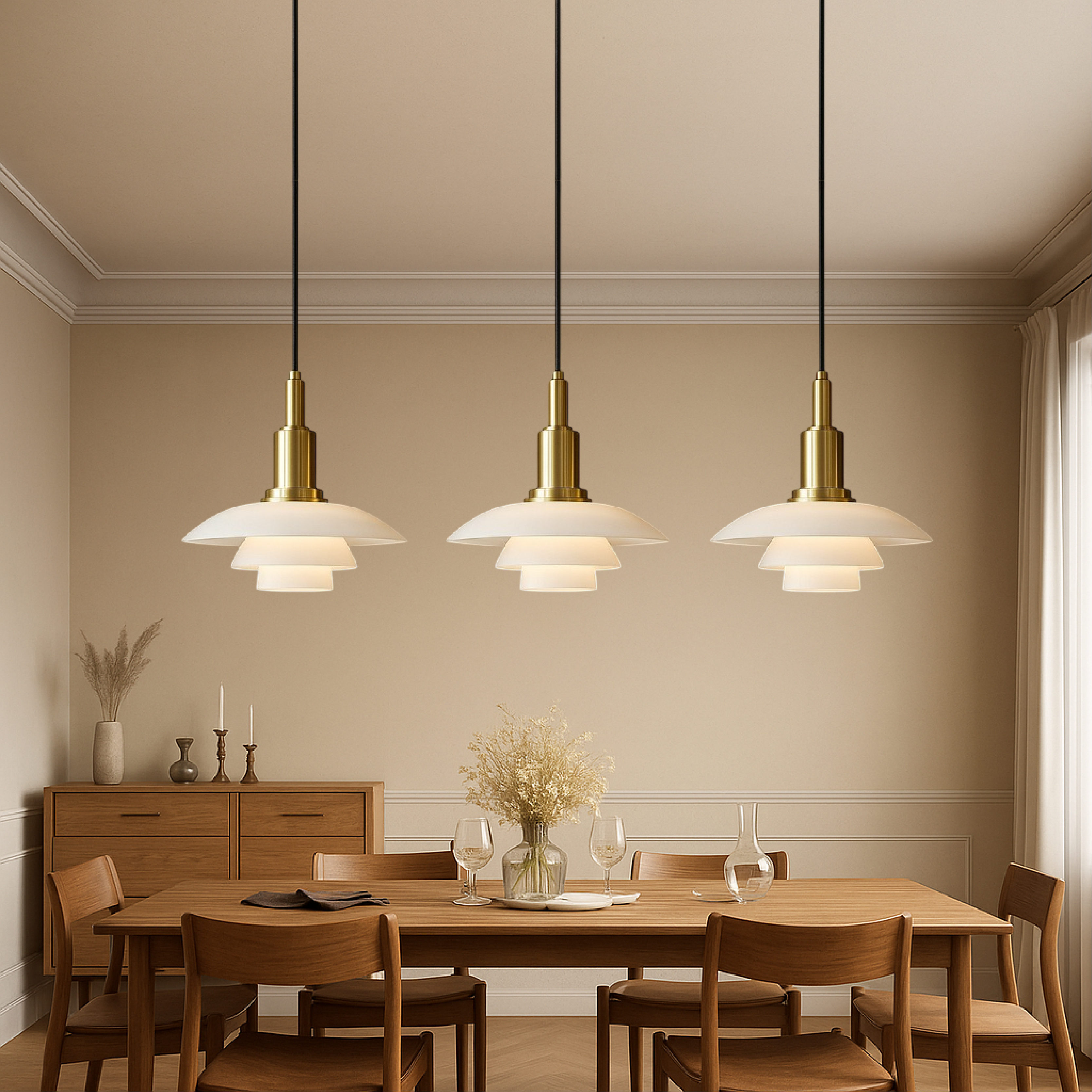 2/3 Head Danish Design Pendant Lamp