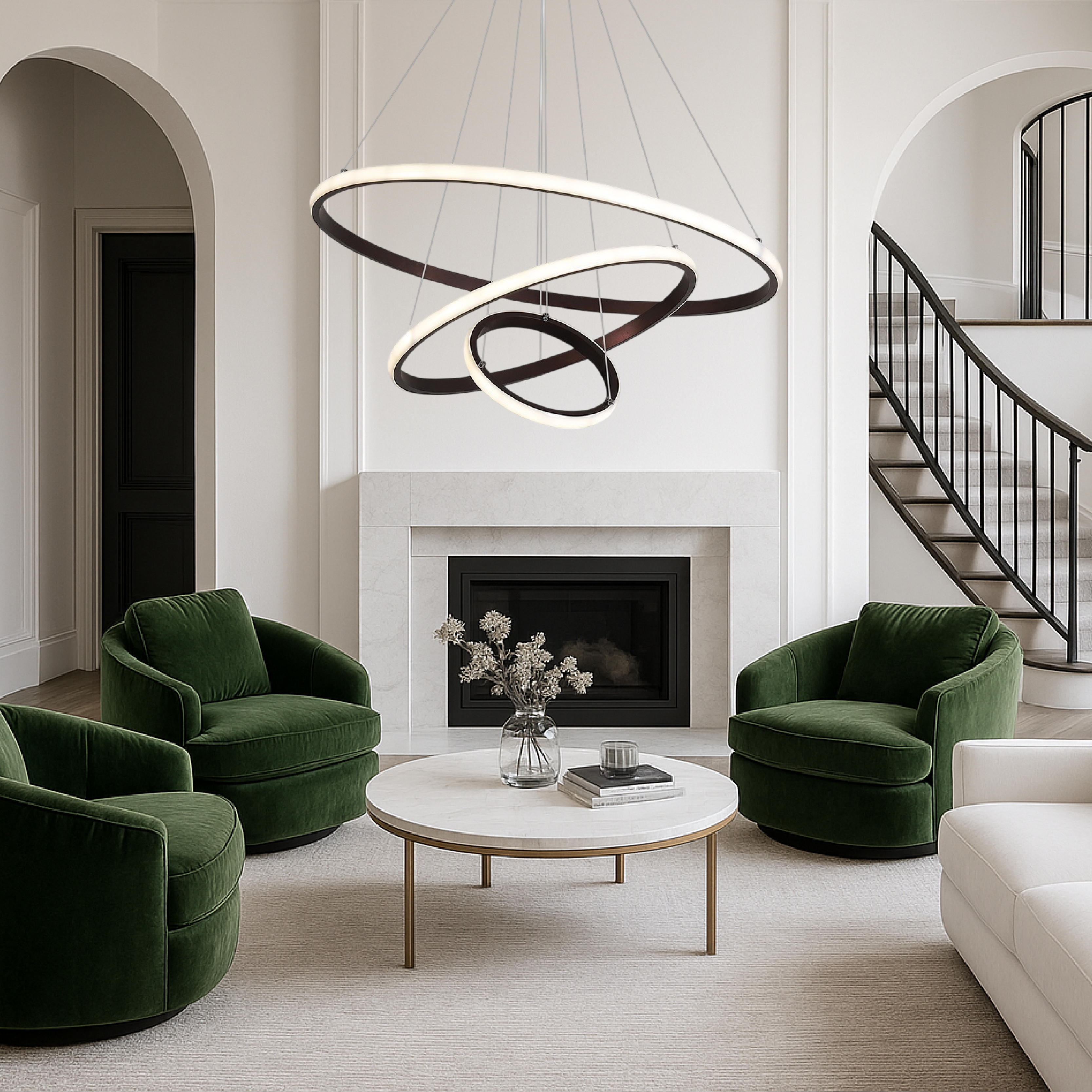 Modern 3-tier chandelier