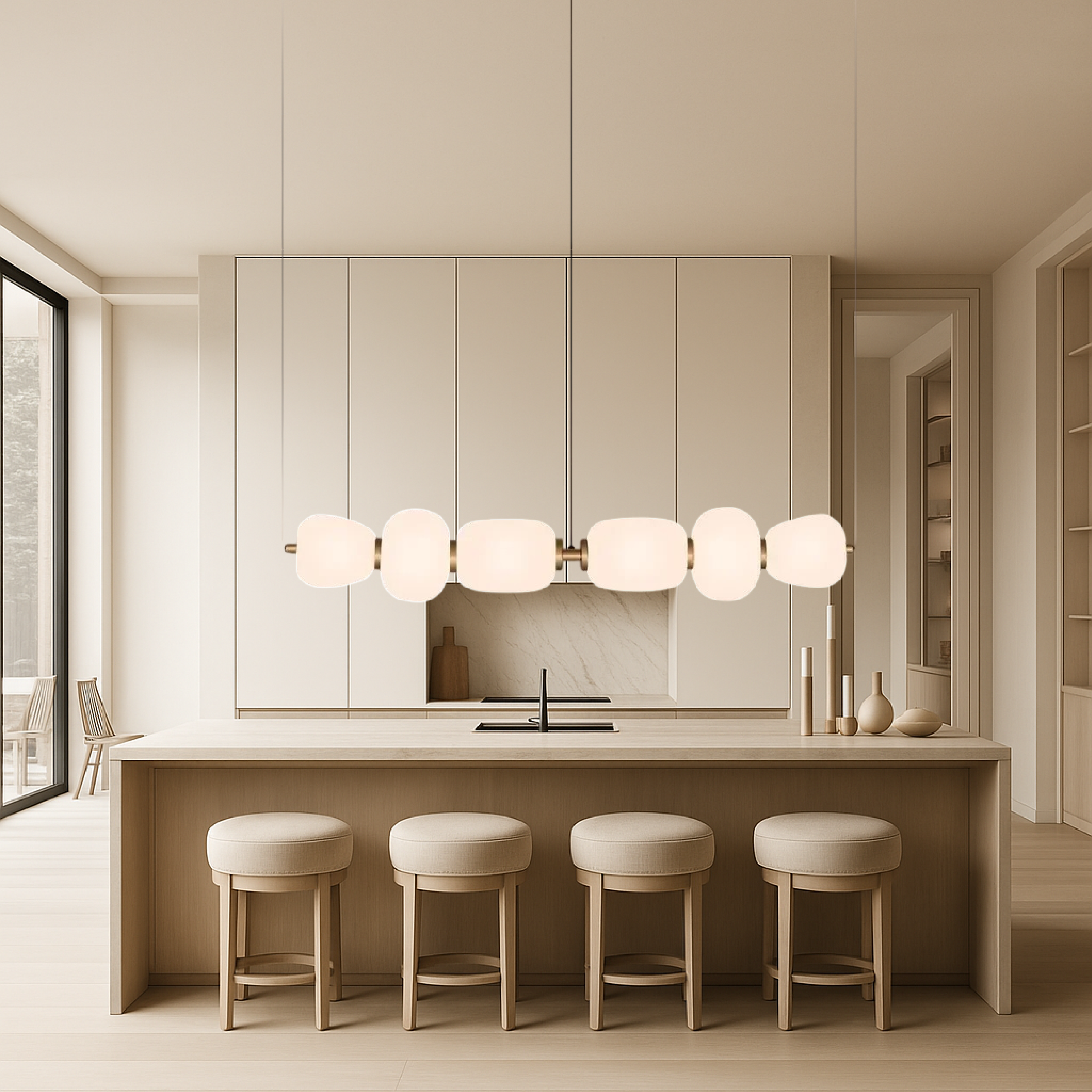 White glass light bar