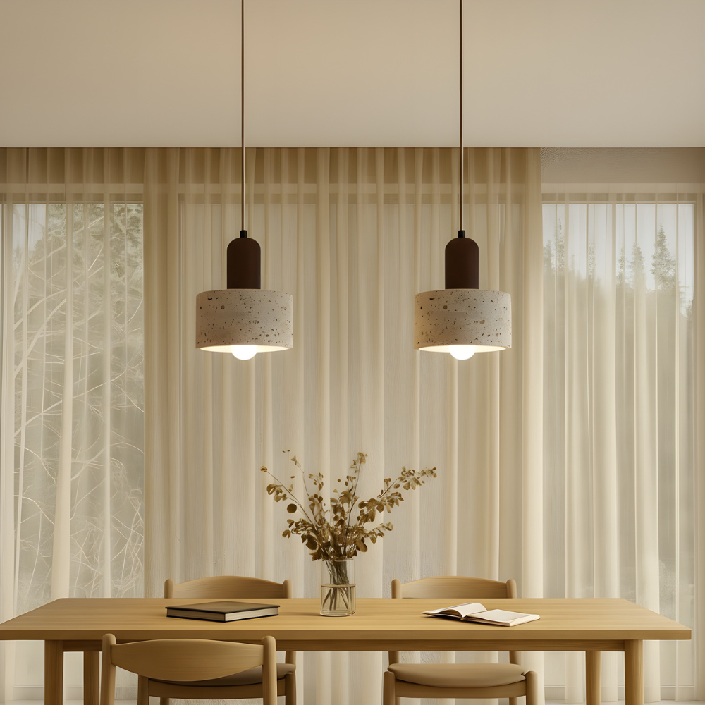 Travertine pendant light