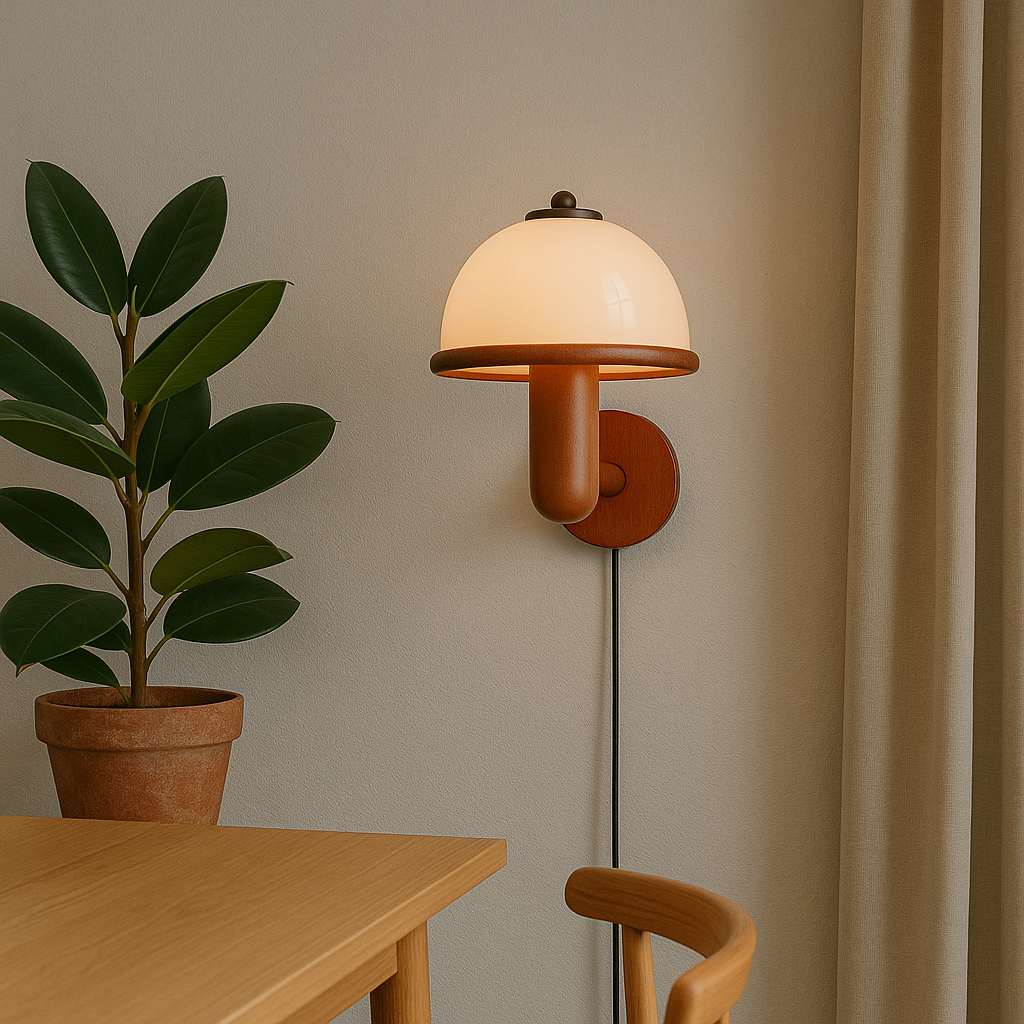 Mushroom-shaped wall lamp
