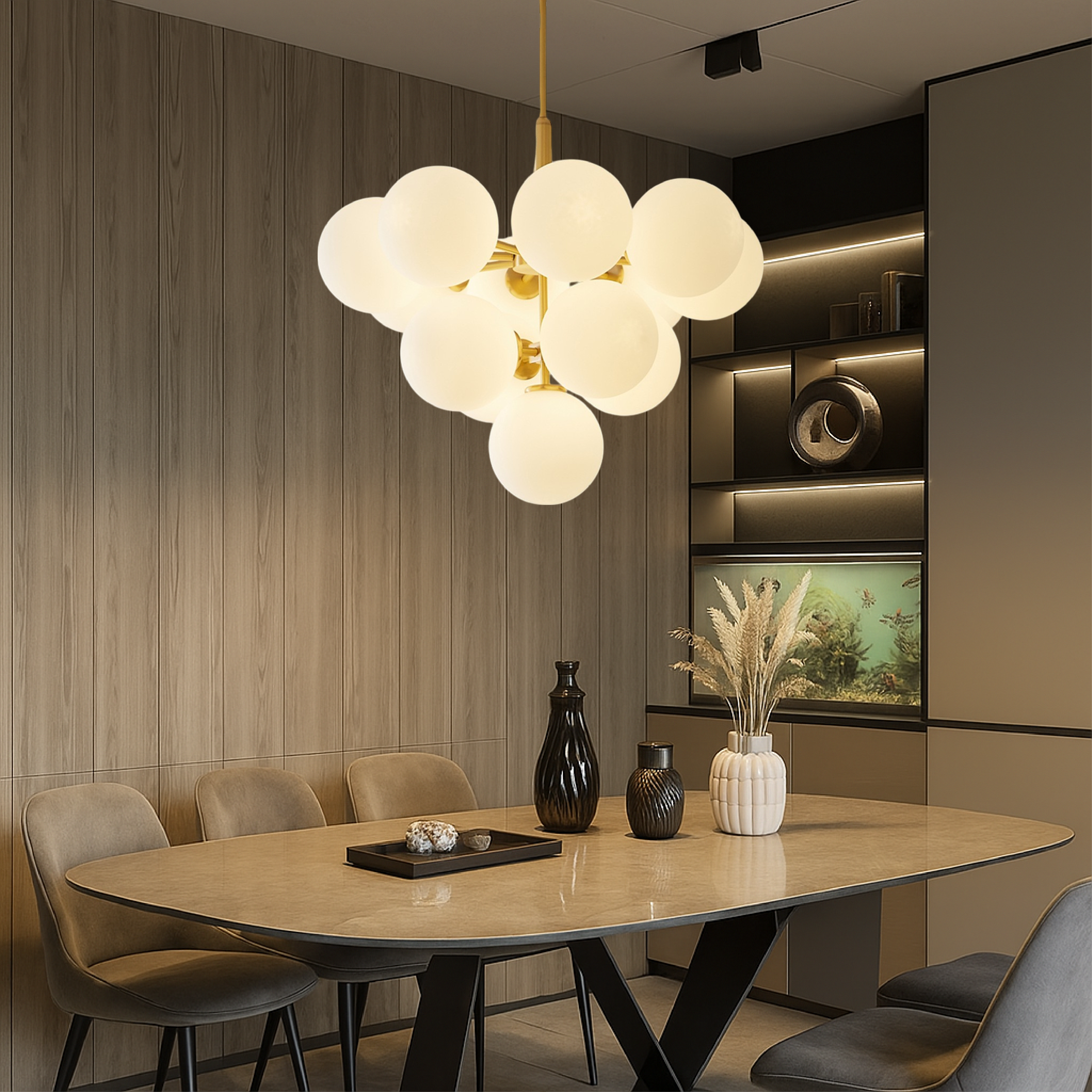 Nordic ball chandelier