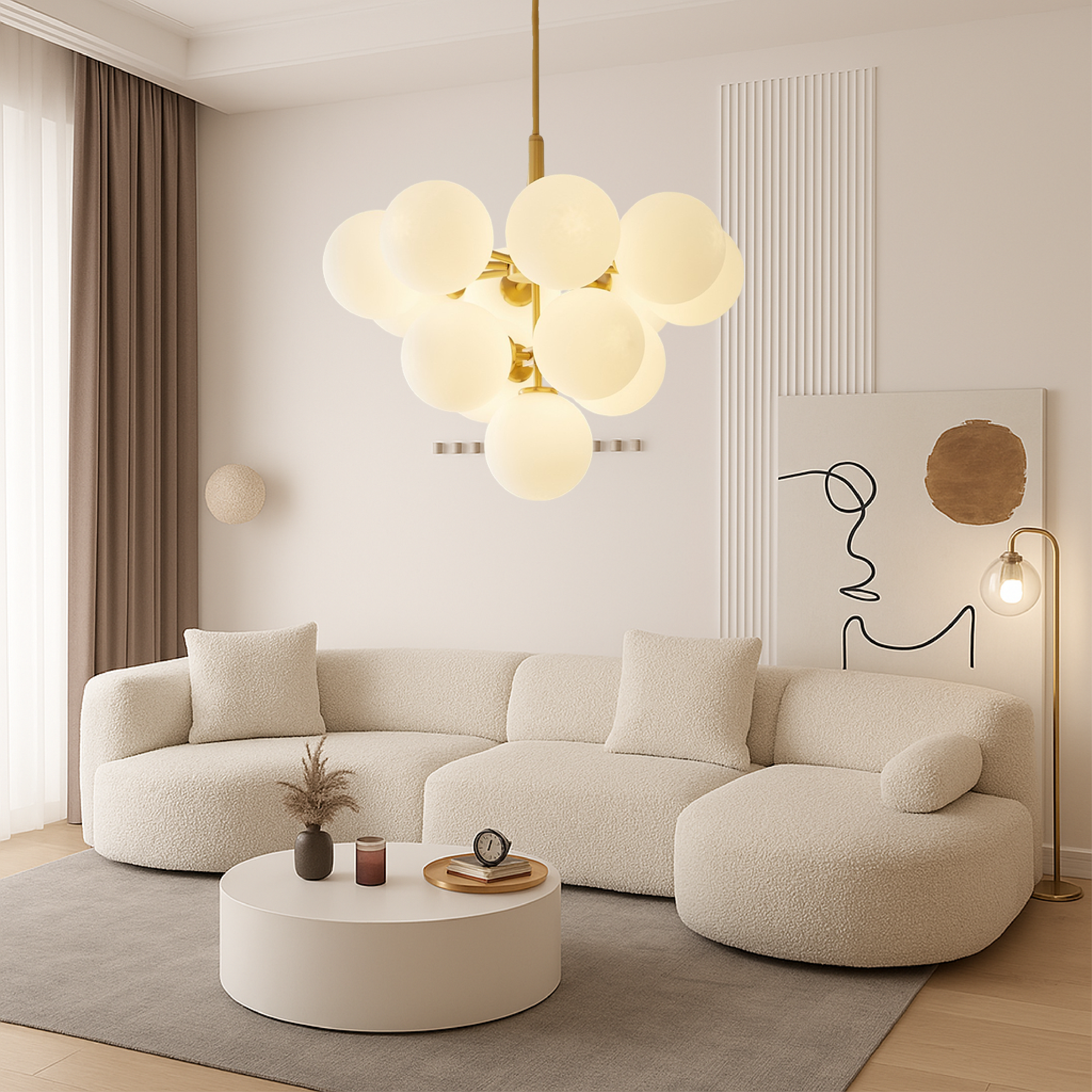 Nordic ball chandelier