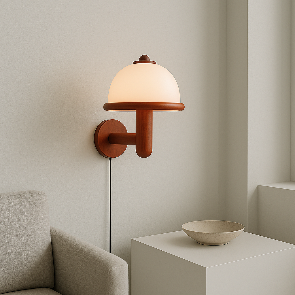 Mushroom-shaped wall lamp