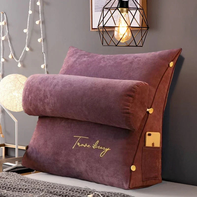 Coussin de Soutien Dorsal en Forme de Coin - Lila Confort Ergonomique pour Lit ou Canapé