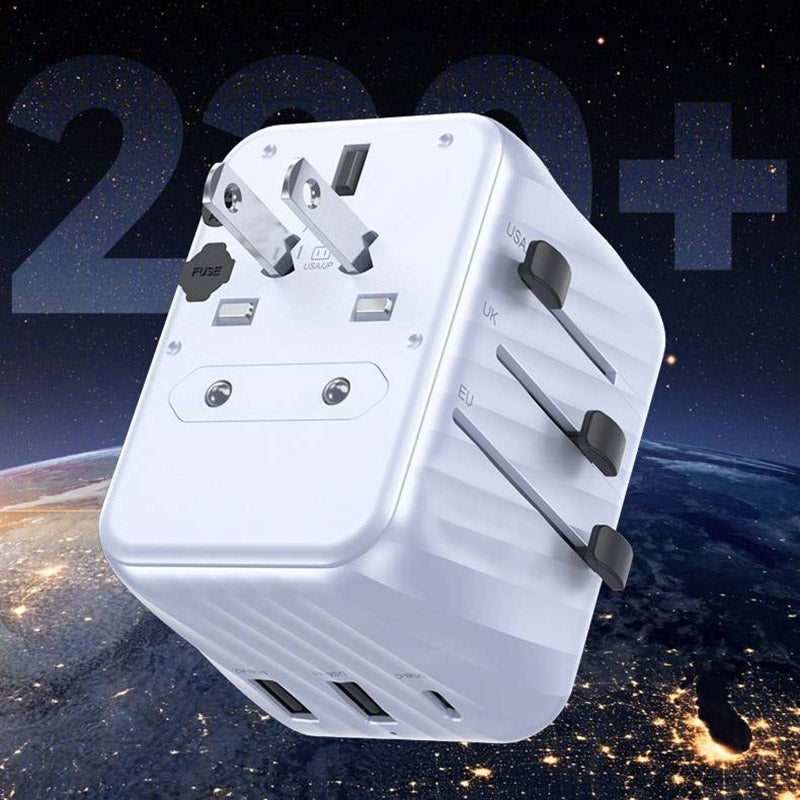 Adaptateur Prise Universelle de Voyage - USB et USB-C pour une utilisation mondiale