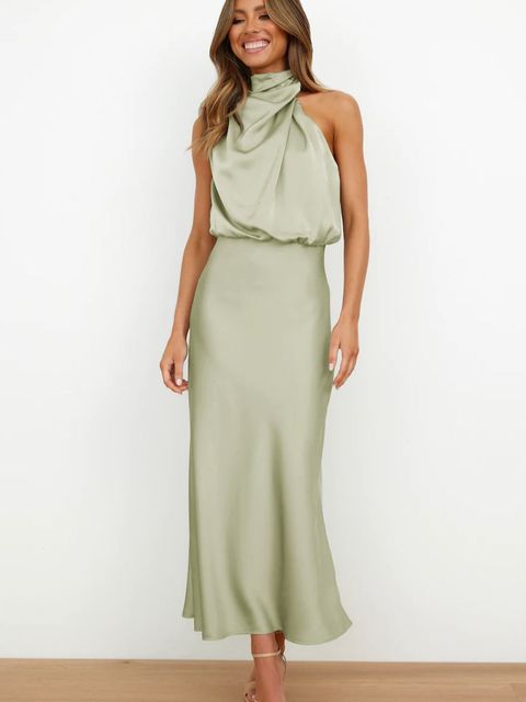 Robe cocktail élégante Aili en vert clair pour une note de fraîcheur et de féminité