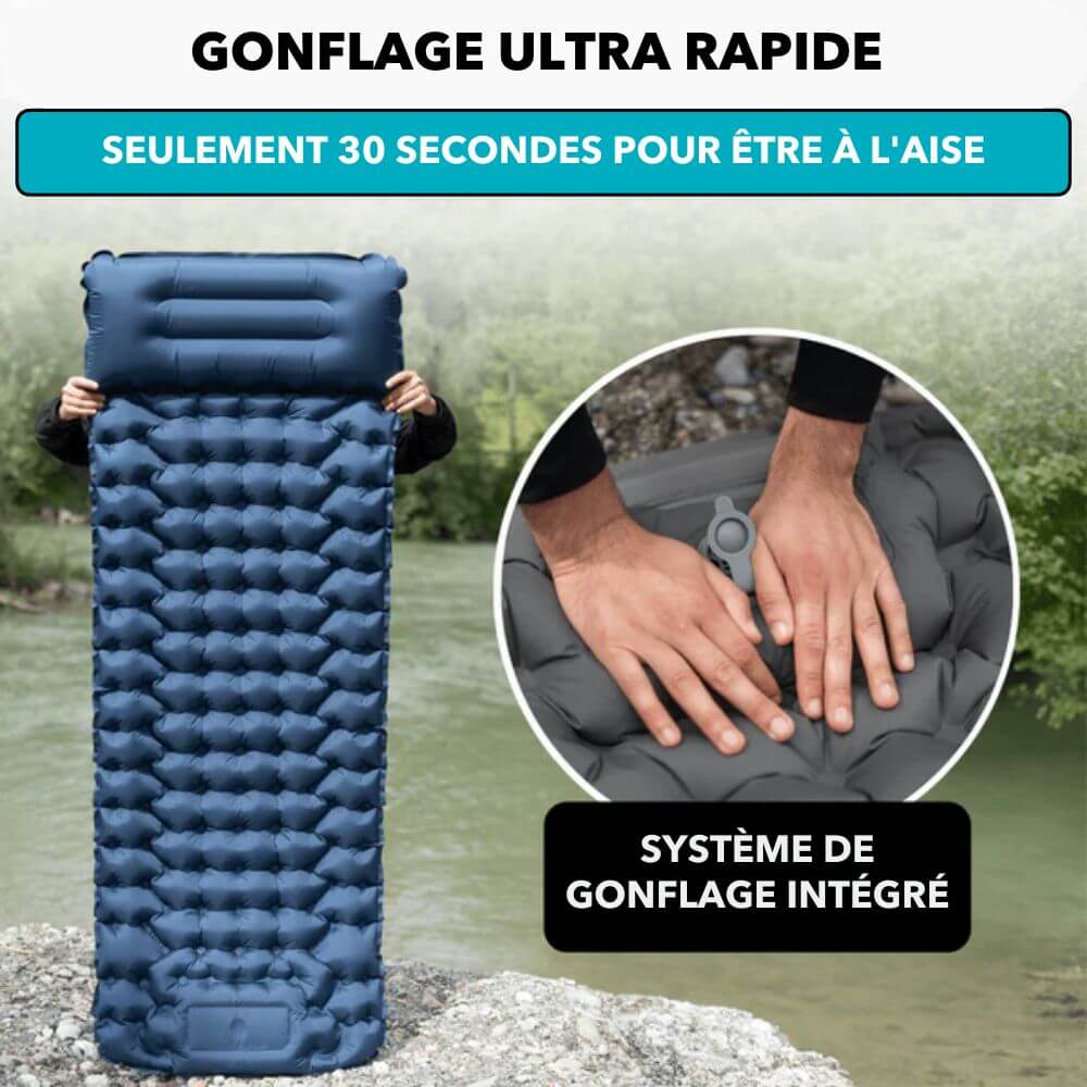 Matelas Gonflable AirLite degrés Confortable Ergonomie Camping Compact Léger dog