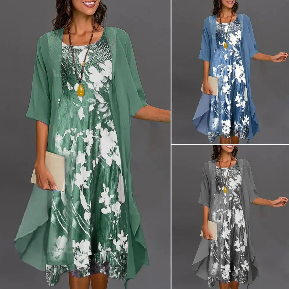 Robe d'Été Tendance Anna en polyester haut de gamme avec motif floral travel