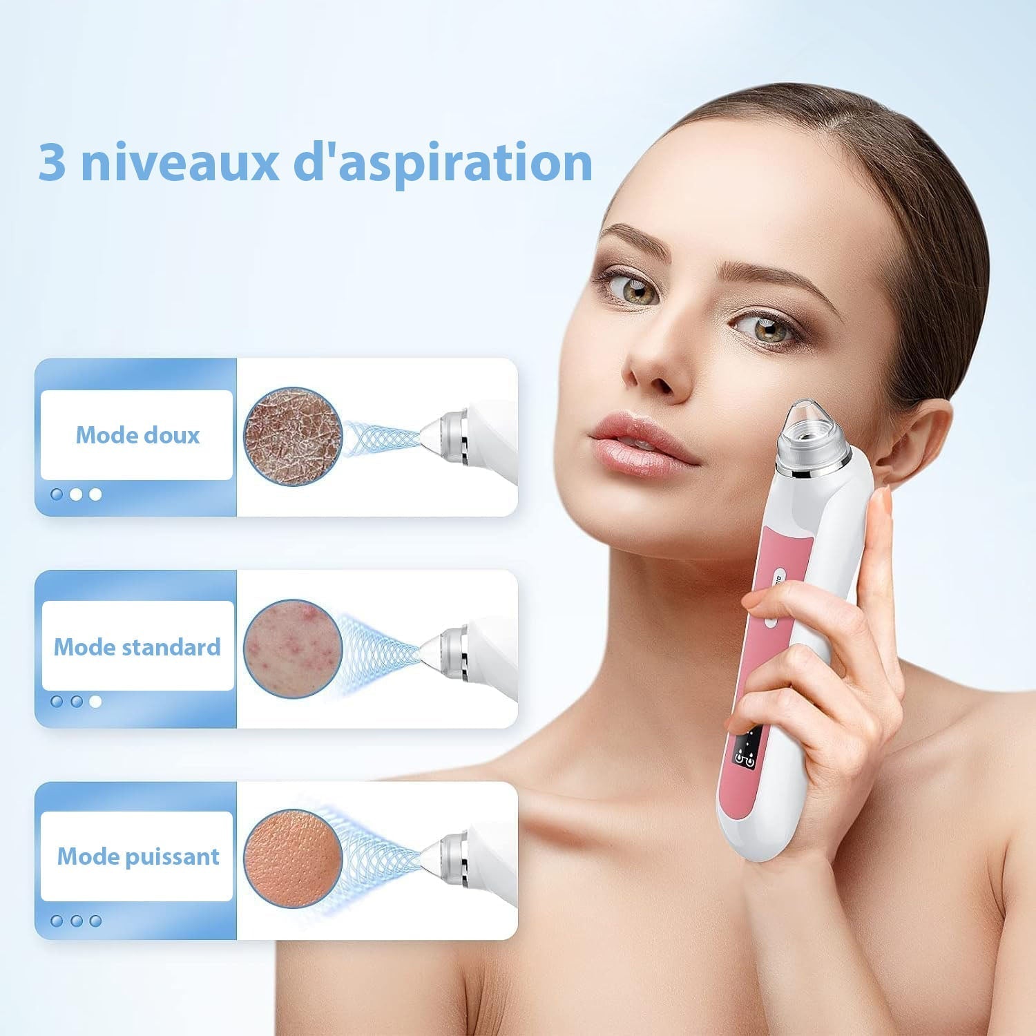 Aspirateur Point Noir avec Camera - Extracteur de Comédons & Nettoyeur de Pores Professionnel, extraction comédons