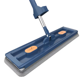 Hands-free microfiber flat mop