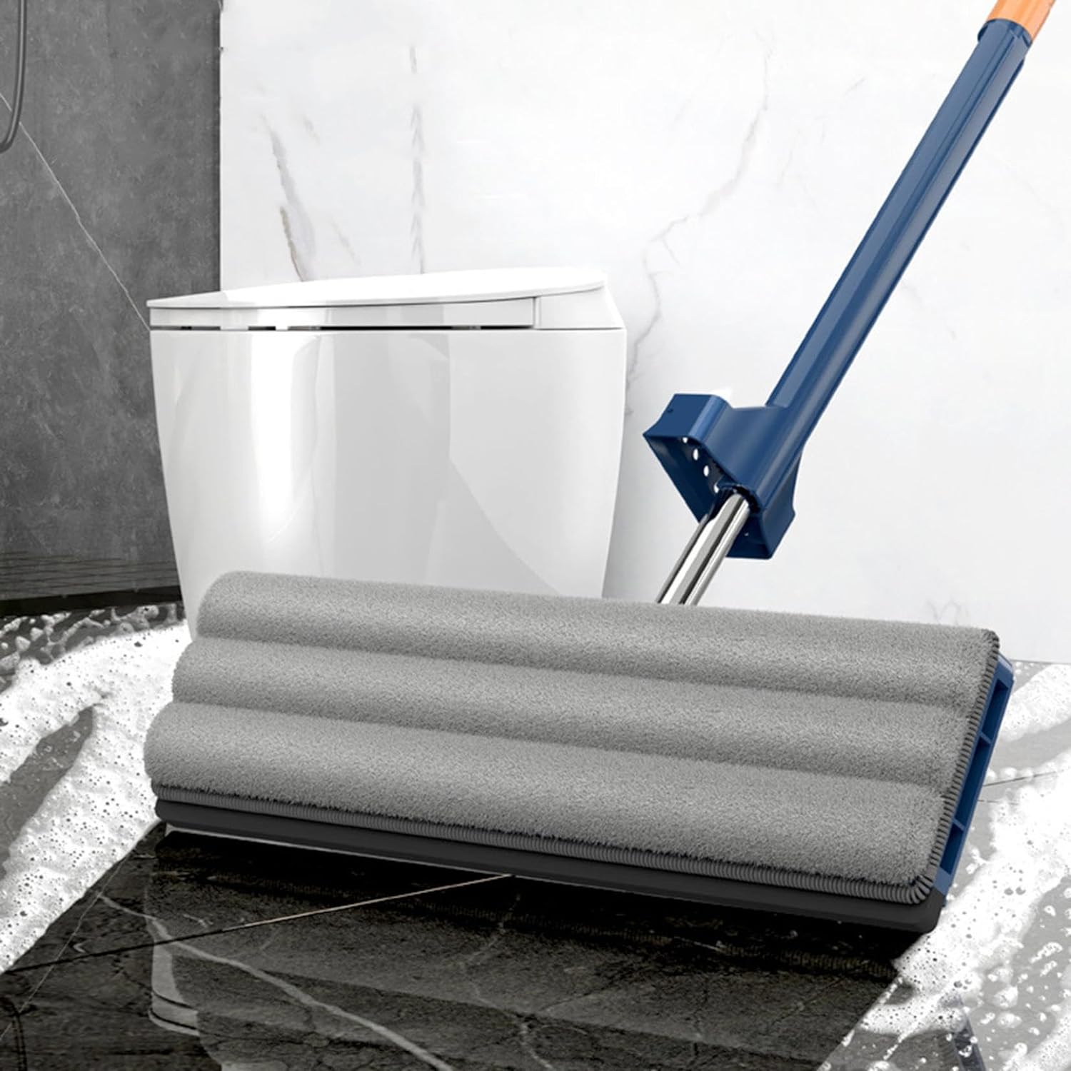 Balai plat microfibre mains libres Juiil avec serpillière microfibre auto-nettoyante