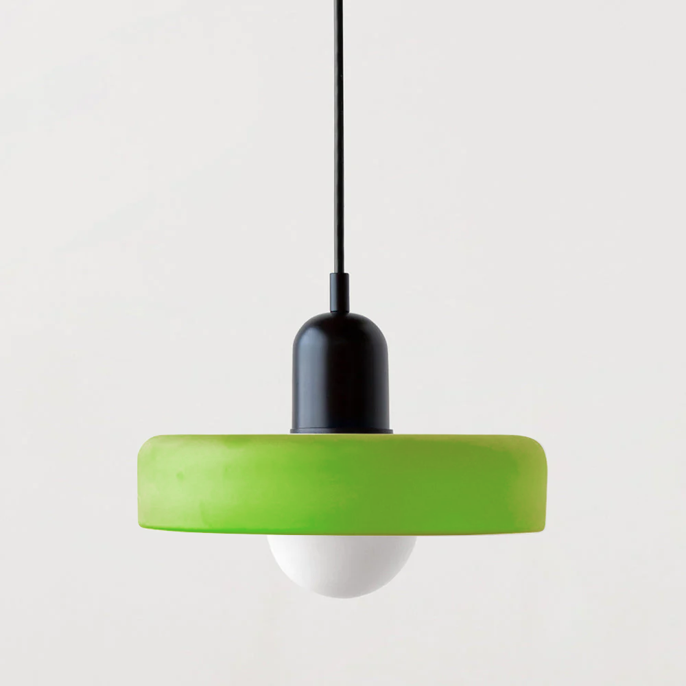 Bauhaus pendant lamp in colored glass