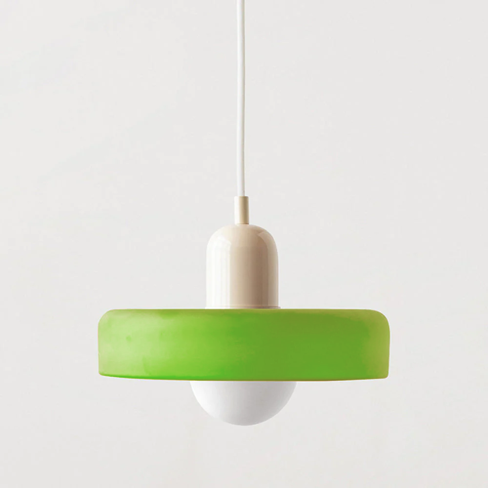 Bauhaus pendant lamp in colored glass