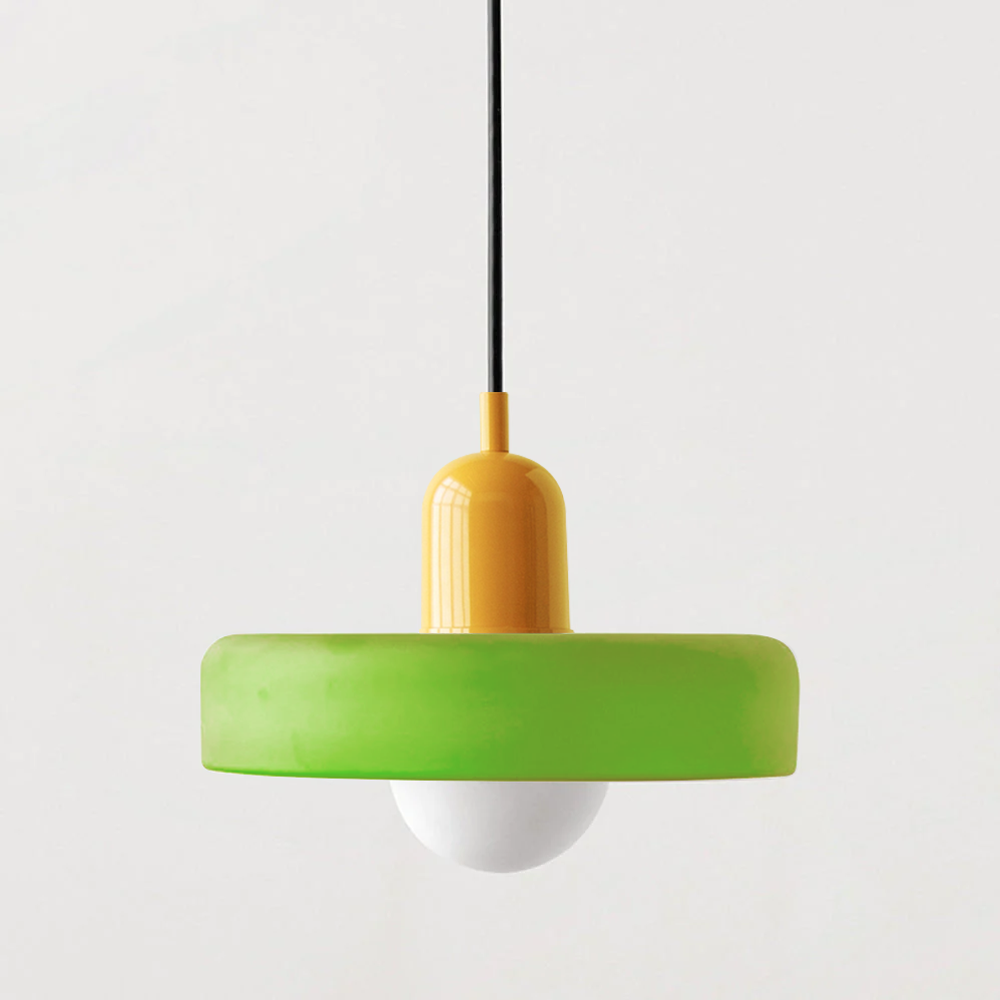 Bauhaus pendant lamp in colored glass