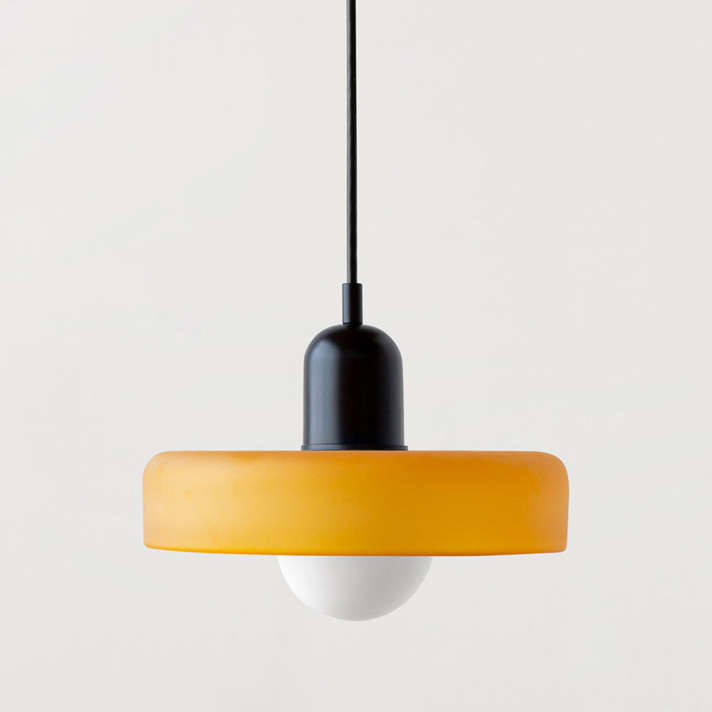 Bauhaus pendant lamp in colored glass