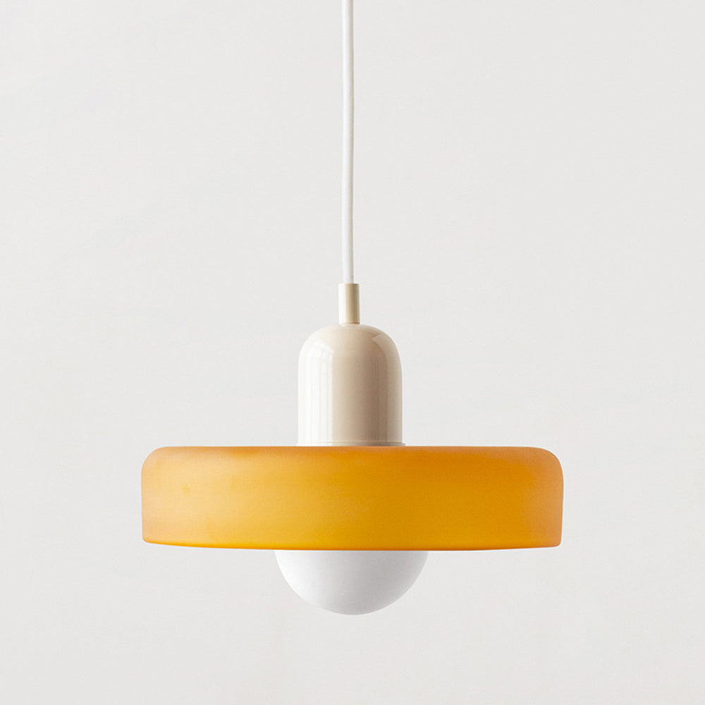 Bauhaus pendant lamp in colored glass