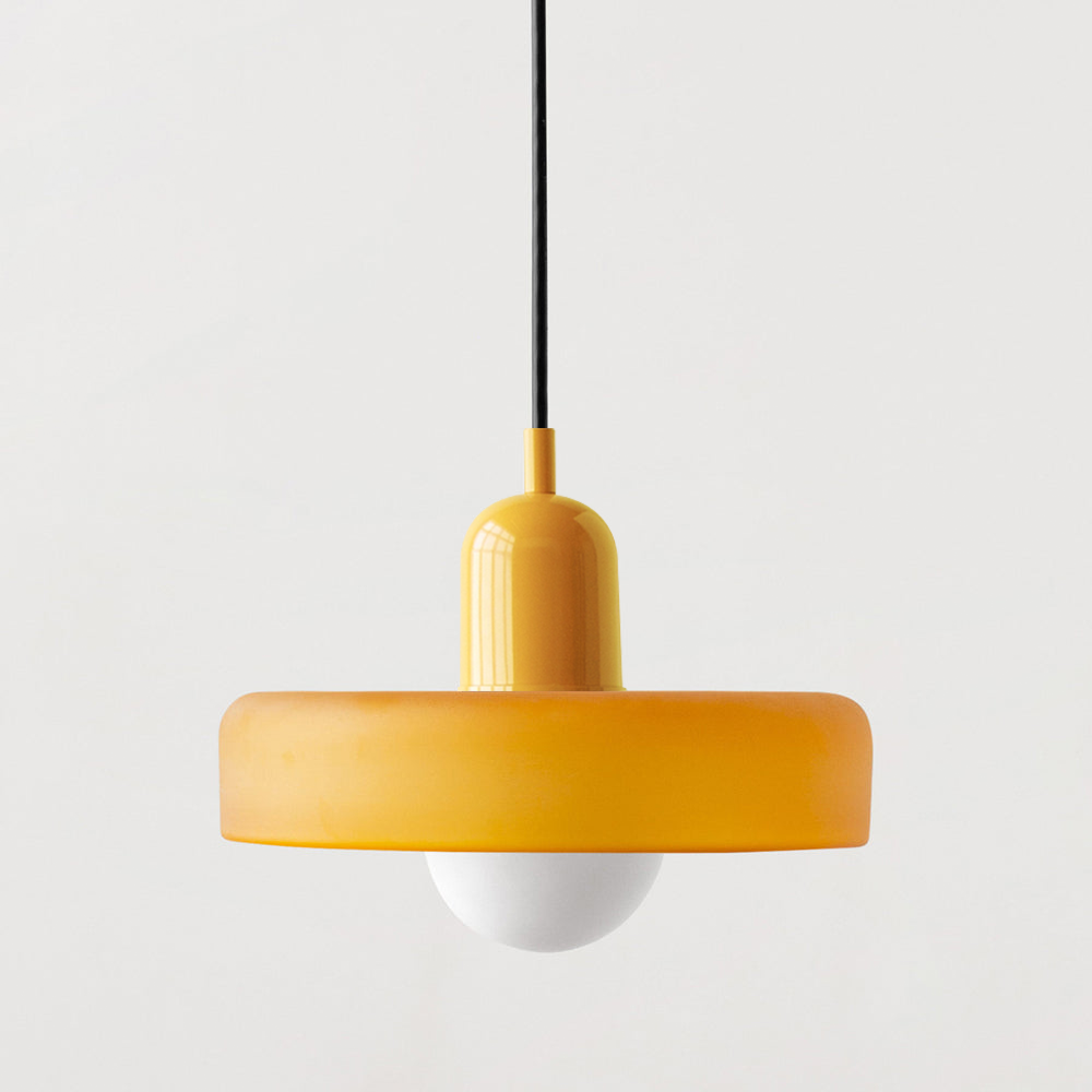 Bauhaus pendant lamp in colored glass