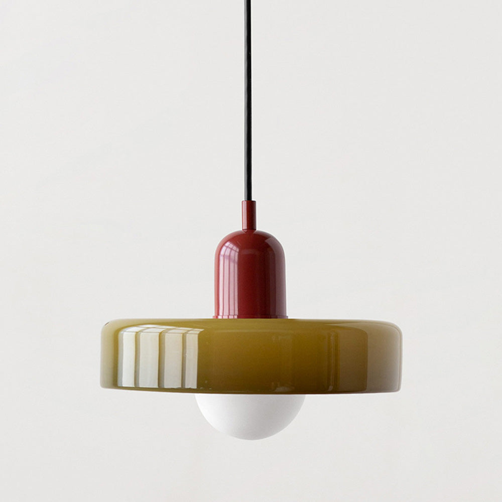 Bauhaus pendant lamp in colored glass