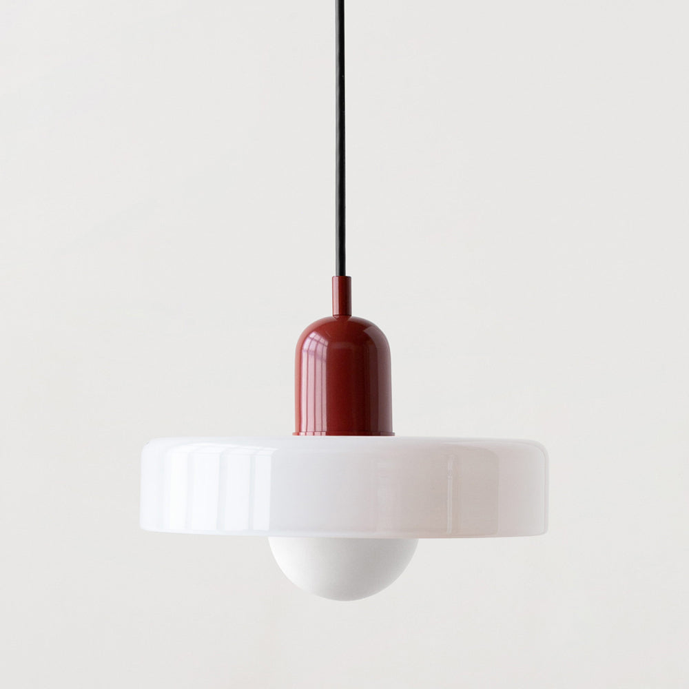 Bauhaus pendant lamp in colored glass