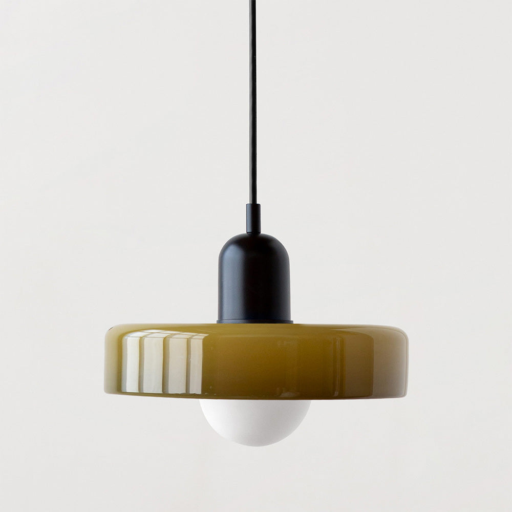 Bauhaus pendant lamp in colored glass