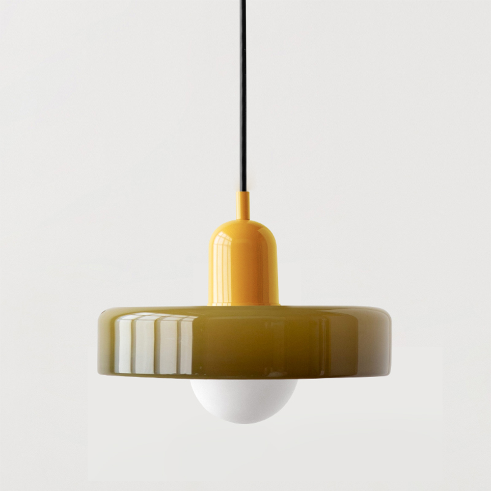 Bauhaus pendant lamp in colored glass
