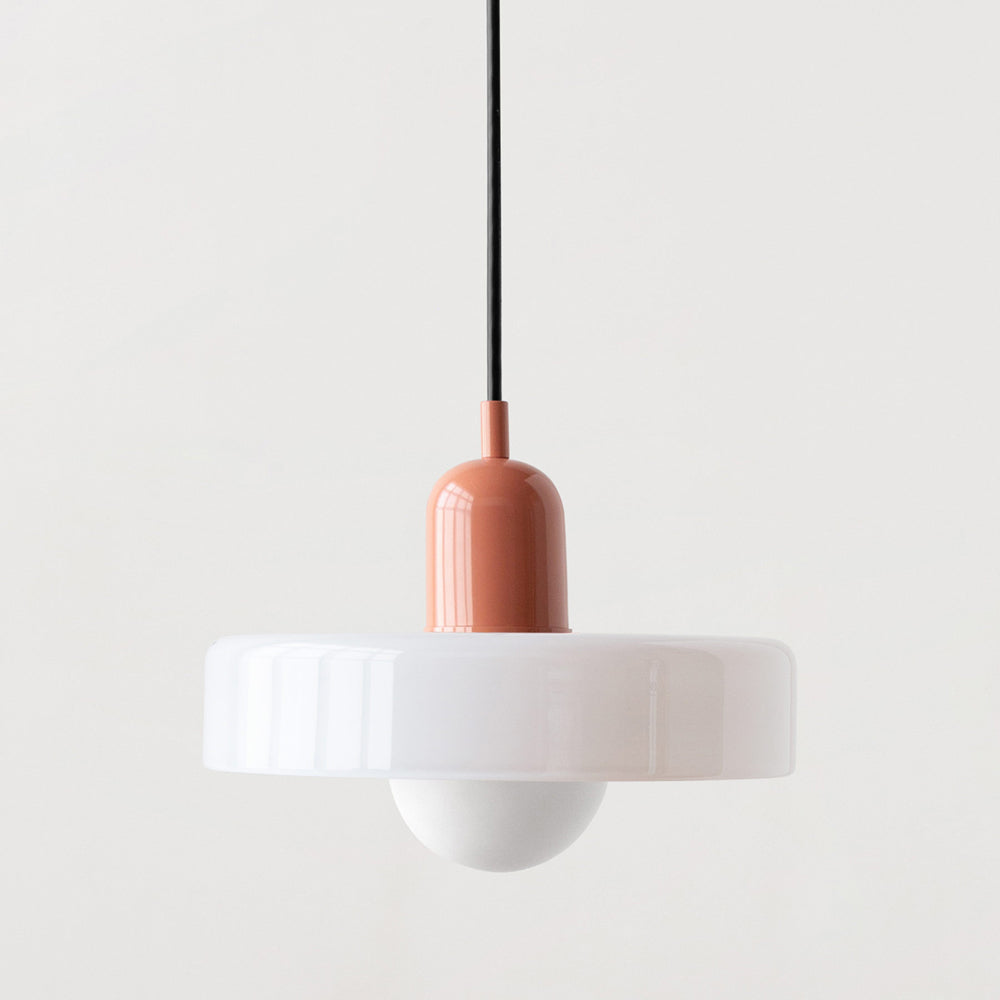 Bauhaus pendant lamp in colored glass