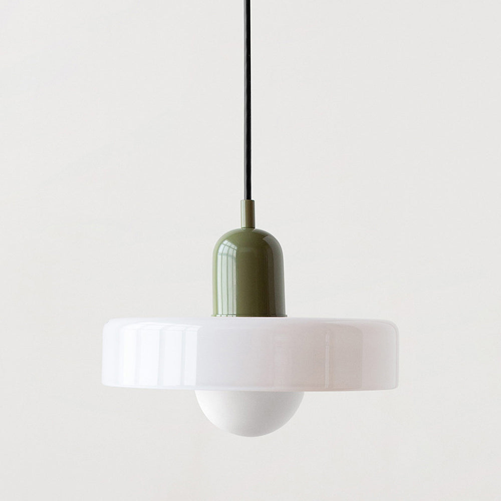 Bauhaus pendant lamp in colored glass