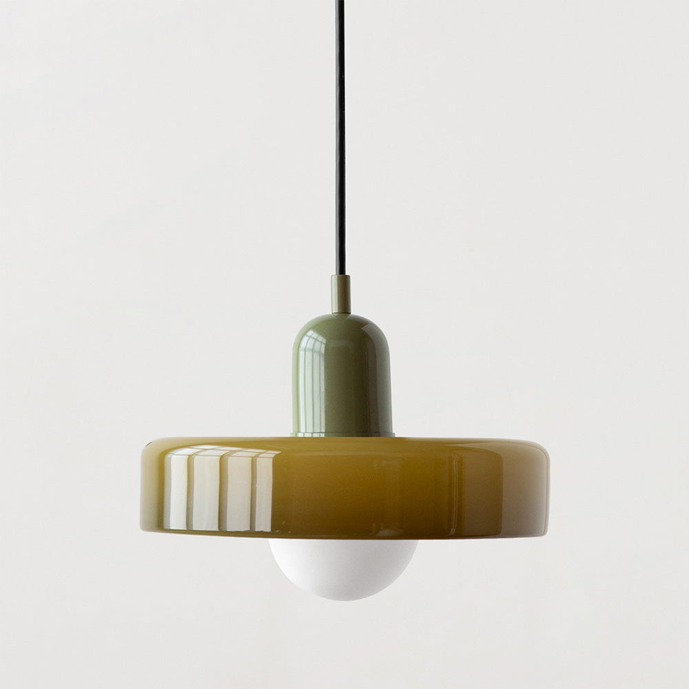Bauhaus pendant lamp in colored glass