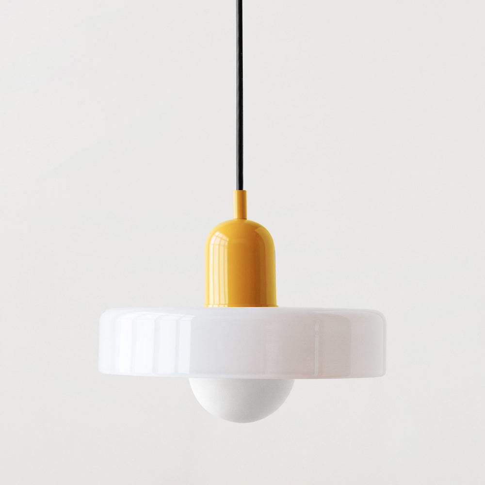 Bauhaus pendant lamp in colored glass