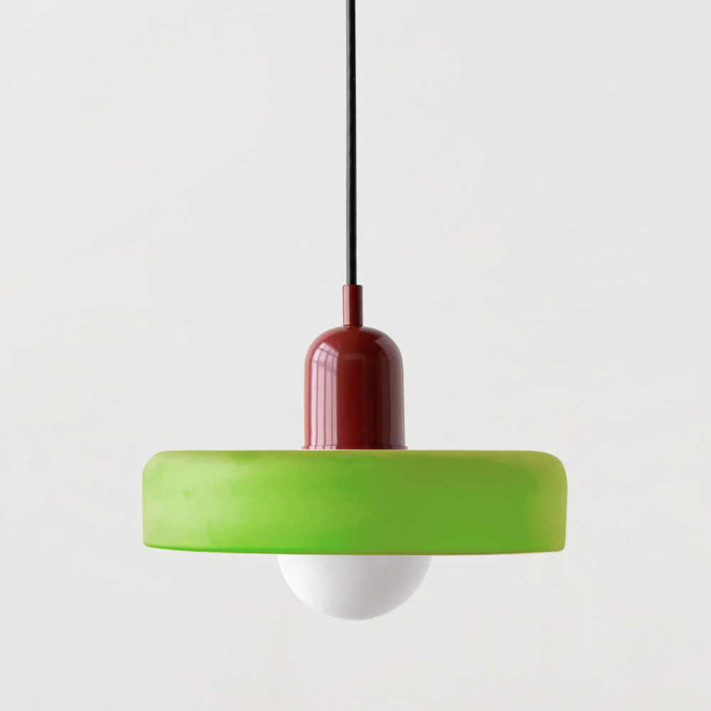 Bauhaus pendant lamp in colored glass
