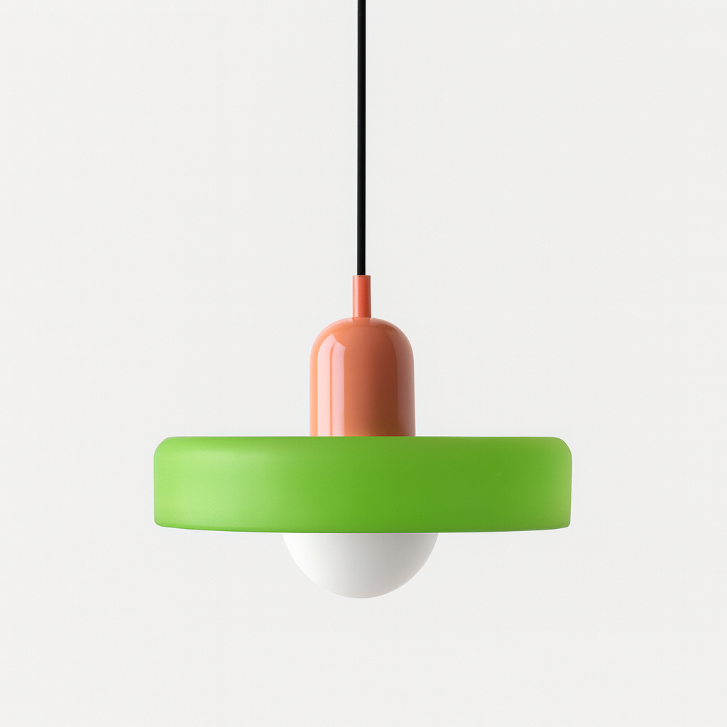 Bauhaus pendant lamp in colored glass