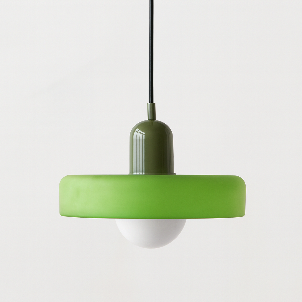 Bauhaus pendant lamp in colored glass