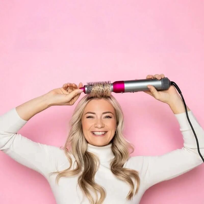 Brosse Sèche-Cheveux en avec Accessoires Interchangeables pour Boucles Parfaites et Coiffure Polyvalente