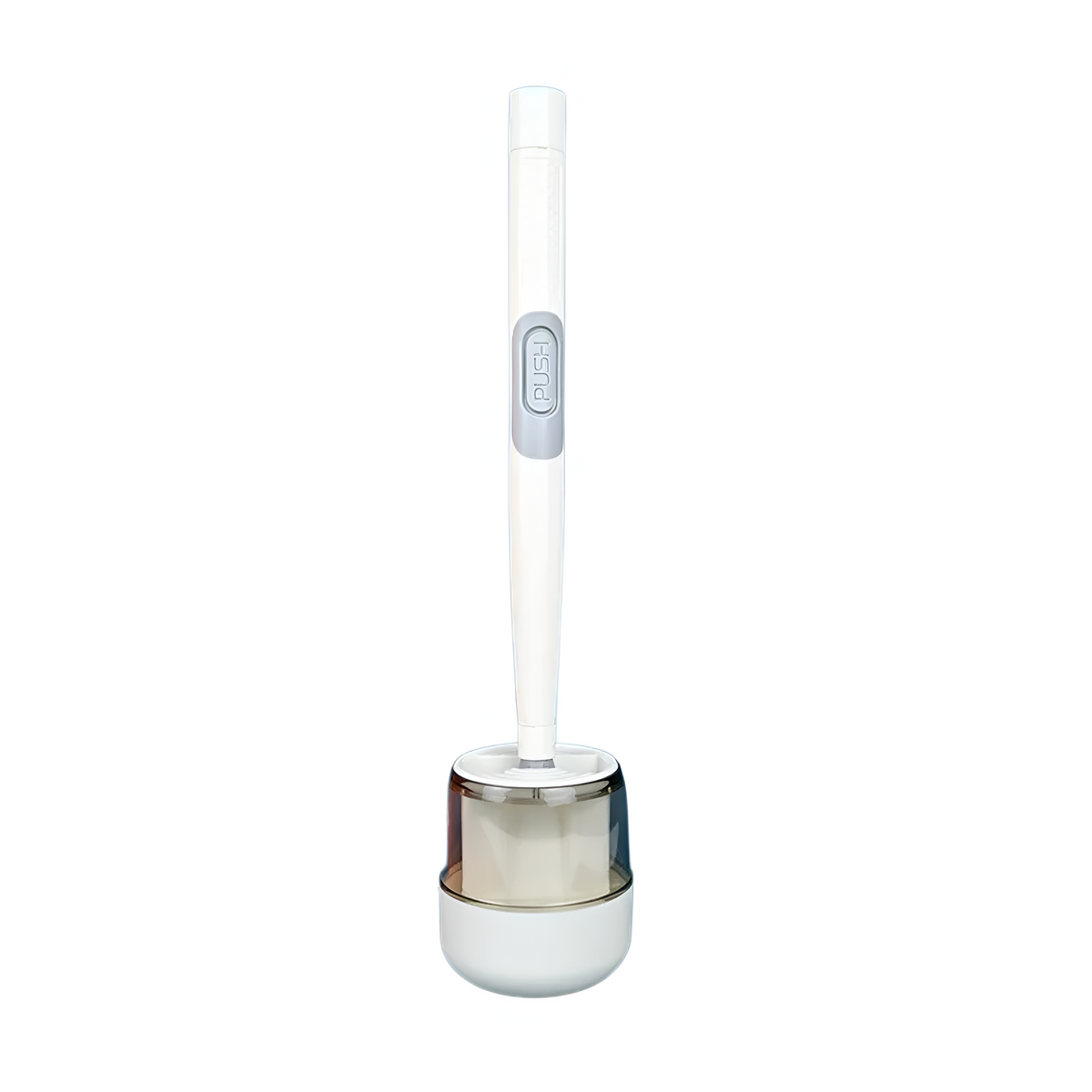 Brosse de toilette en silicone à long manche suspendue au mur - Blanc, design moderne et hygiénique