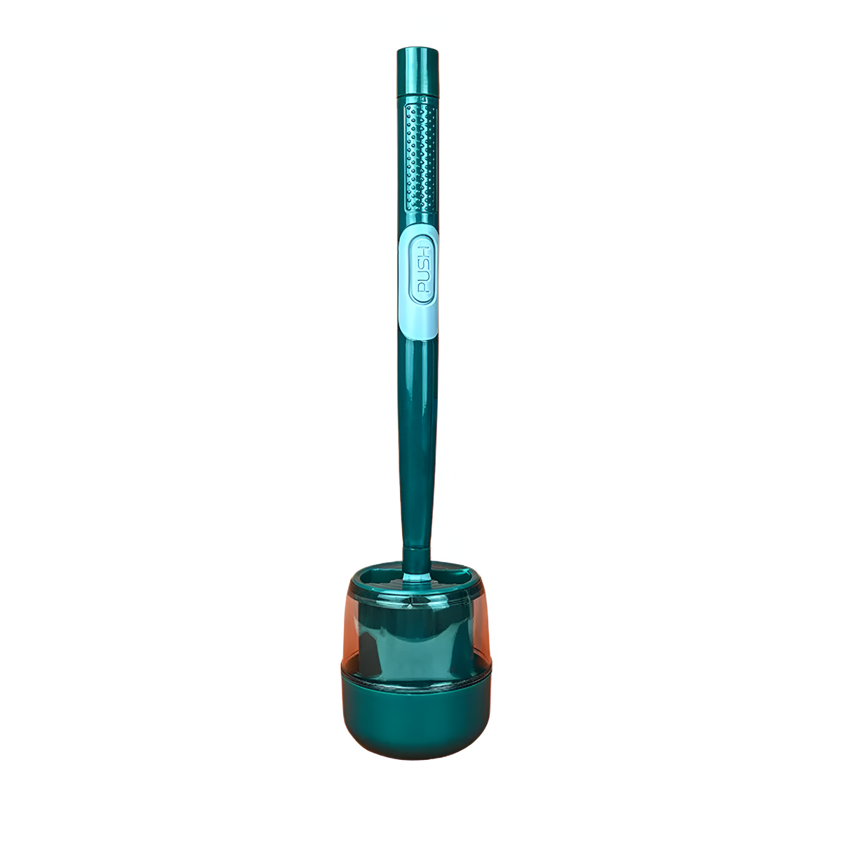 Brosse de toilette en silicone à long manche suspendue au mur - Vert Foncé, pour une salle de bain tendance