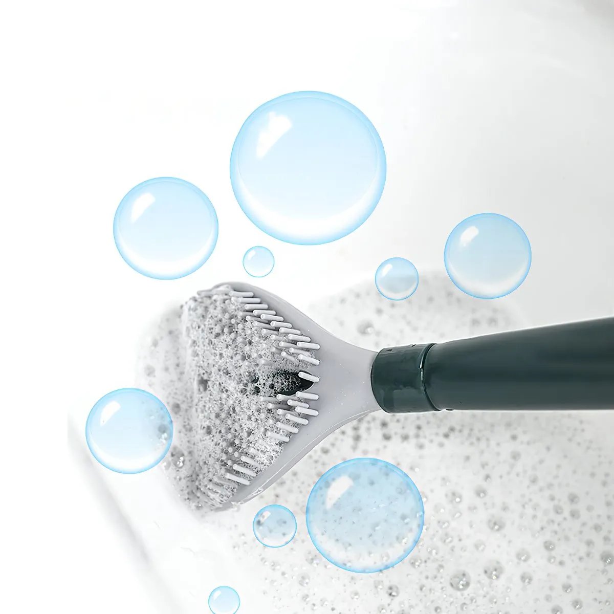 Brosse de toilette en silicone à long manche suspendue au mur, cadeau idéal pour la maison