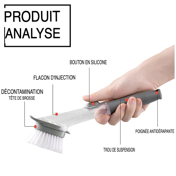 Brosse pour évier de cuisine Brosse à vaisselle Outil - Grattoir intégré pour un nettoyage efficace