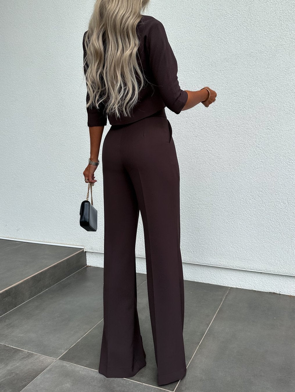 Ensemble élégant pièces Carla | Vêtements tendance pour femme avec col rond et manches mi-longues