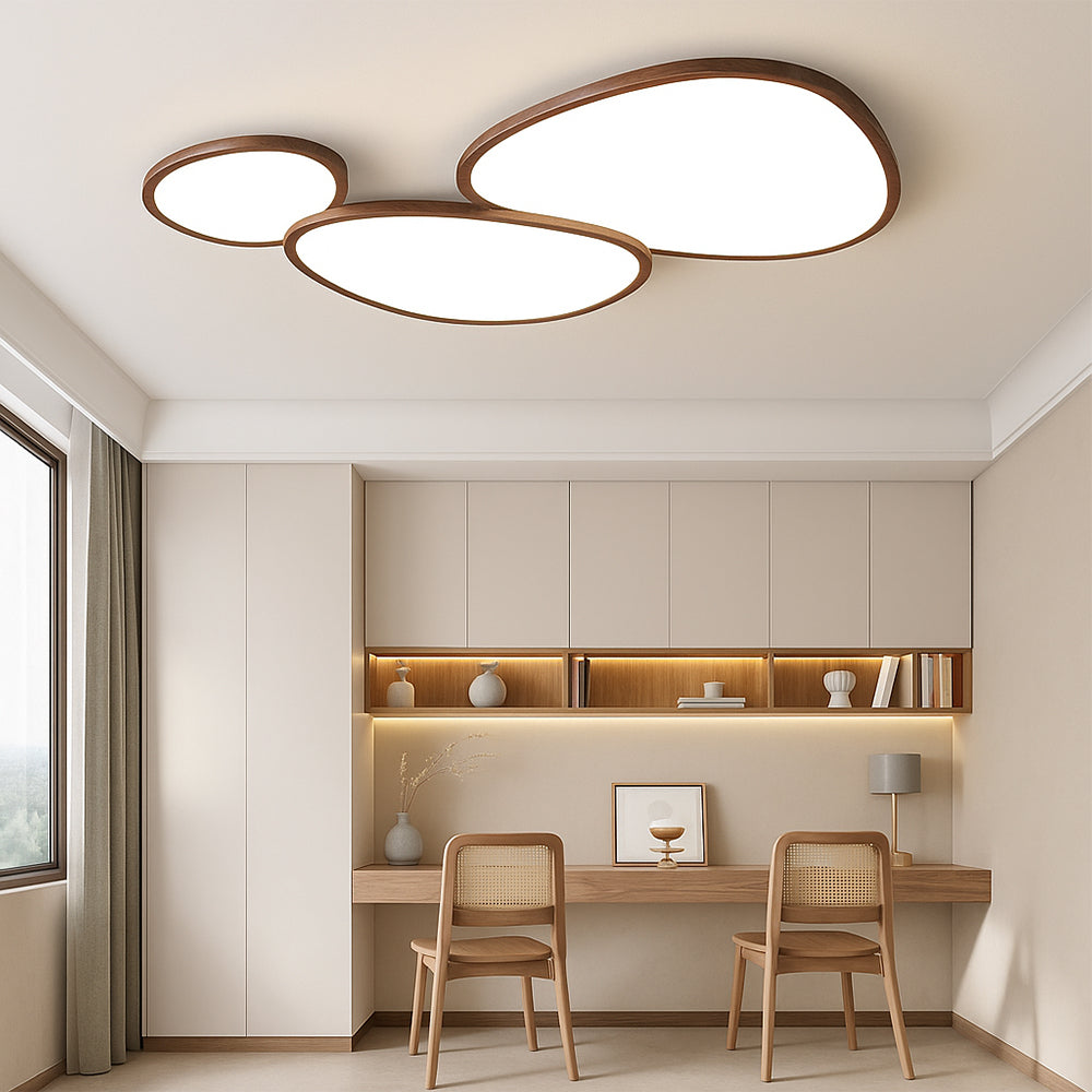Ultra-thin dark wood ceiling light