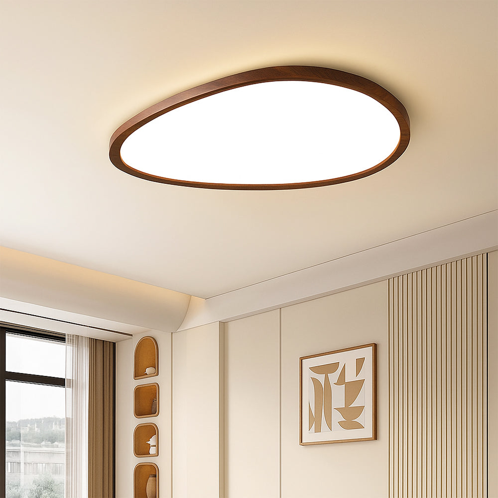 Ultra-thin dark wood ceiling light