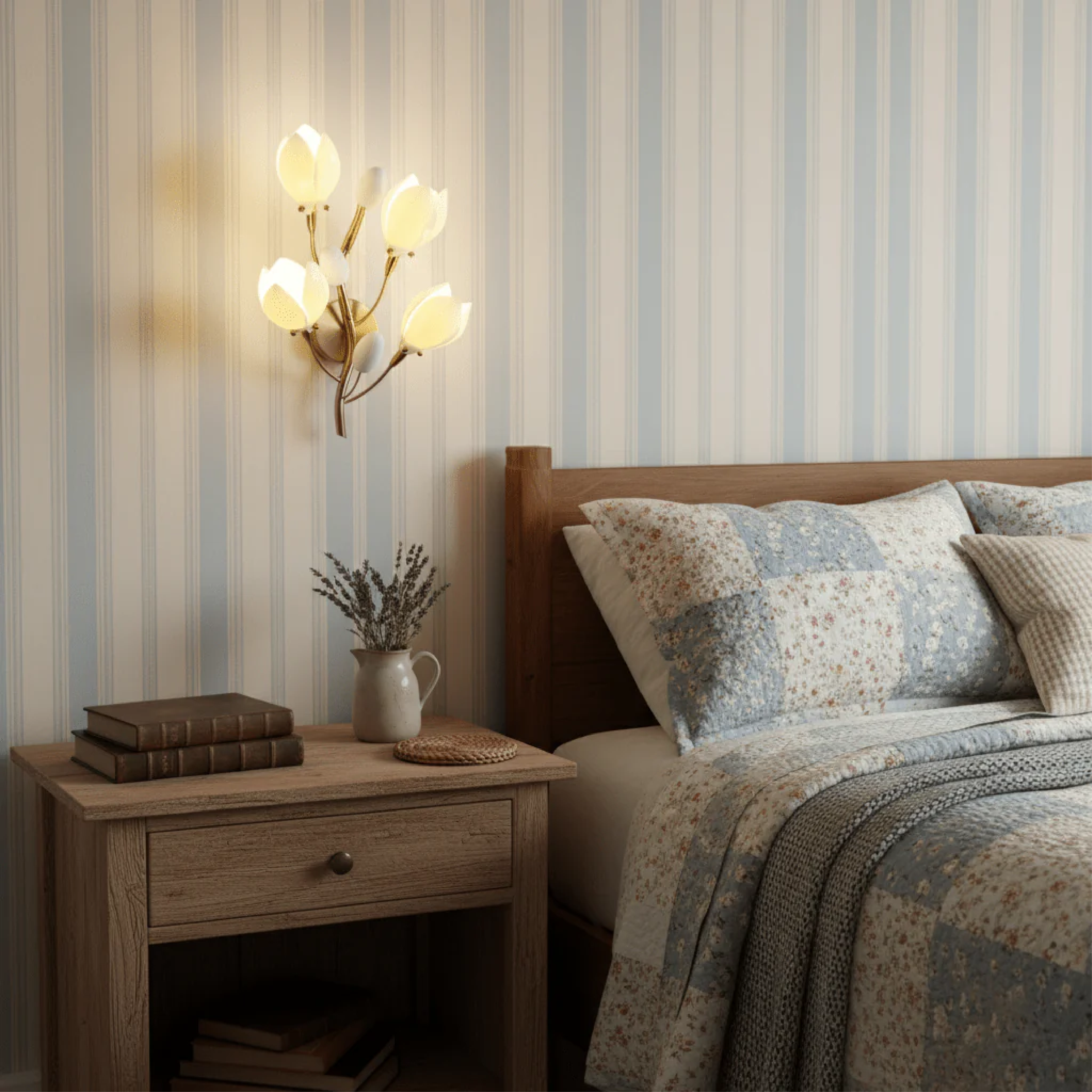 Ceramic Flower Wall Lamp