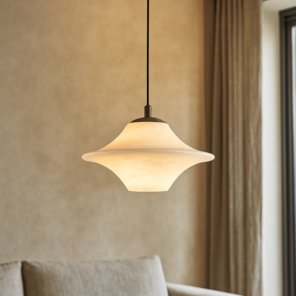 Natural marble pendant light