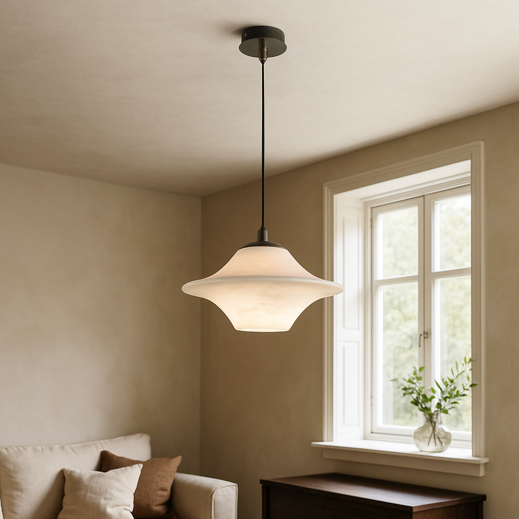 Natural marble pendant light
