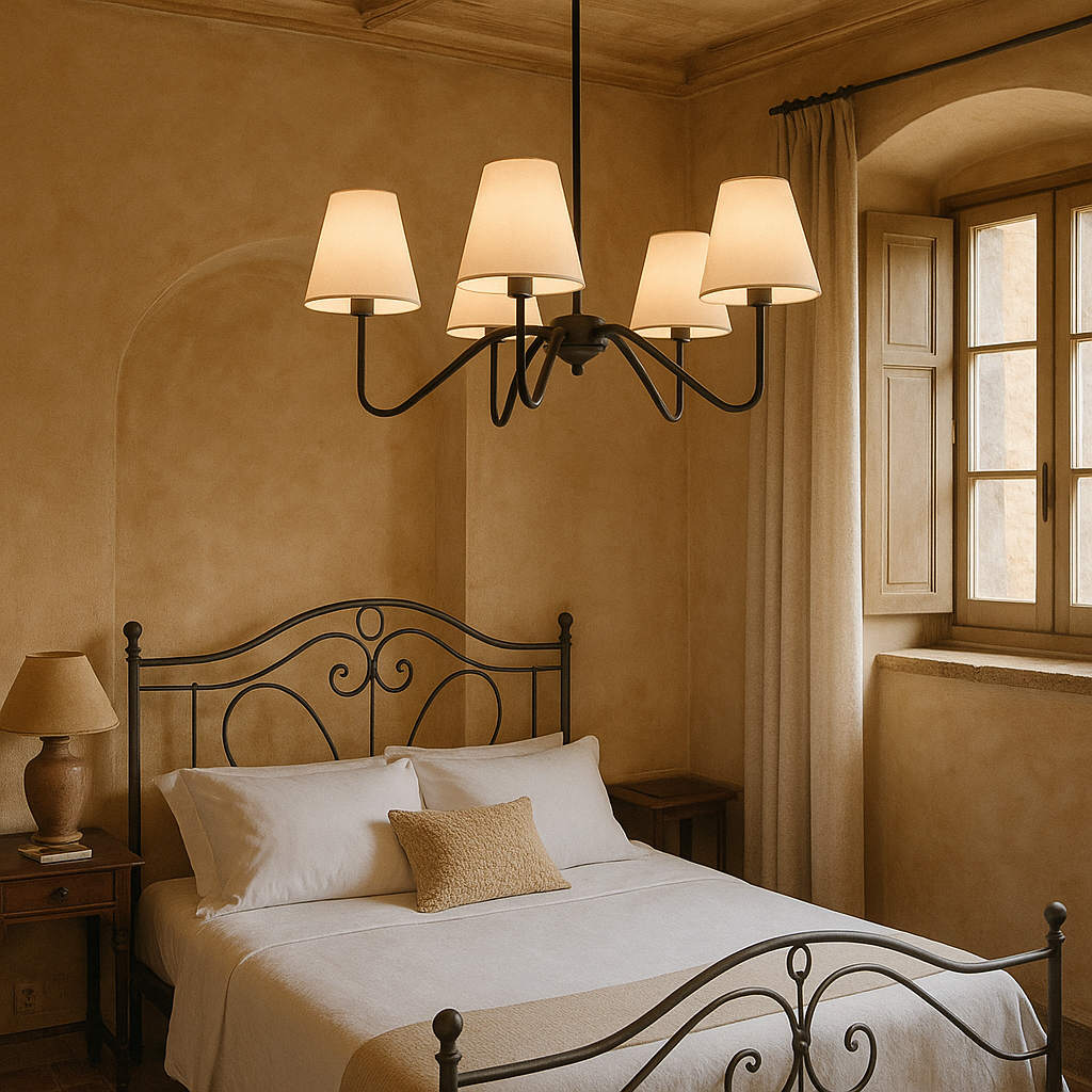 Silk bedroom chandelier