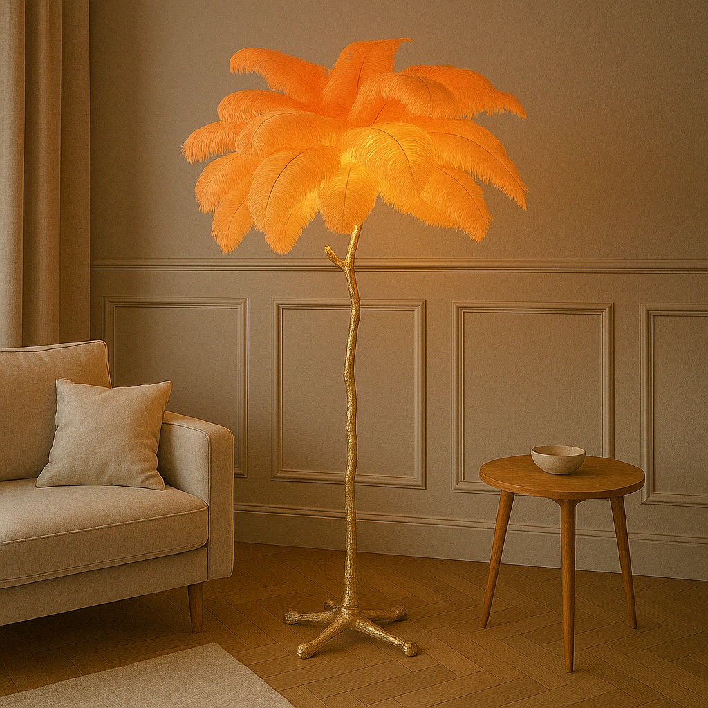 Feather floor lamp